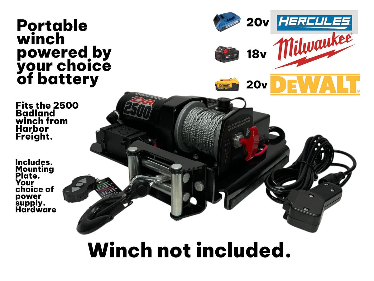 Badlands 2500 Modular Portable Winch Plate (Black)